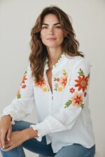 Chemise Brodée En Coton Esprit Bohème