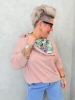 Top Grande Taille Fluide À Foulard Imprimé Intégré – Image 10
