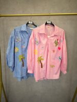 Chemise Vichy Oversize Brodée Florale Esprit Bohème Chic – Image 3