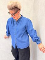 Chemise En Jean Grande Taille À Volants – Esprit Féminin & Coupe Fluide – Image 3