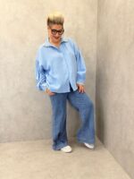 Chemise Fluide À Col Dentelle Et Manches Bouffantes – Grande Taille – Image 5