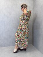 Robe Longue Grande Taille À Imprimé Floral Multicolore & Ceinture Bijou – Image 3