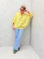 Gilet Maille Douce Col V Manches Courtes – Grande Taille