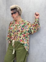 Blouse Fluide Grande Taille À Imprimé Floral Multicolore & Col Noué
