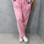 Pantalon Fluide Taille Élastiquée Pastel – Confort Chic Grande Taille