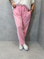 Pantalon Fluide Taille Élastiquée Pastel – Confort Chic Grande Taille