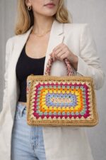 Sac Paille Coloré Crochet Esprit Bohème