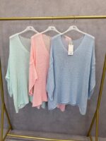 Pull Maille Aérée Col V Manches Chauve-Souris – Grande Taille – Image 3