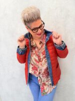 Veste matelassée bicolore esprit denim – Élégance casual & confort absolu – Image 3