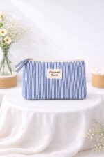 Mini Pochette Rayée Mon Petit Bazar En Toile Coton – Image 2