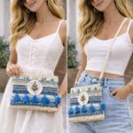 Pochette Coquillage Brodée Esprit Bohème Chic