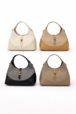 Sac À Main Chic Bi-Matière Détail Doré Élégant – Image 2