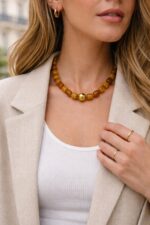 Collier Pierres Naturelles Esprit Chic Doré