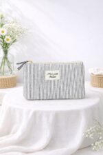 Mini Pochette Rayée Mon Petit Bazar En Toile Coton – Image 4