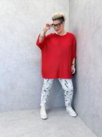 Top Maille Fine Grande Taille À Manches Courtes