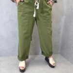 Pantalon Cargo Grande Taille À Taille Ajustable – Coupe Droite & Esprit Casual Chic