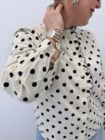 Chemise Grande Taille Pois Marine & Blanc – Esprit Chic Parisien