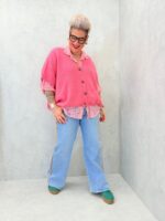 Gilet Maille Douce Col V Manches Courtes – Grande Taille – Image 5