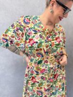 Robe Longue Grande Taille À Imprimé Floral Multicolore & Ceinture Bijou – Image 4