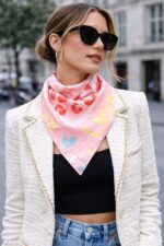 Foulard Triangle En Coton Imprimé