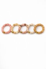 Bracelet Pierres Naturelles Avec Perle Centrale Dorée – Image 2