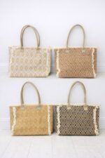 Sac Cabas Bohème Tissé Franges Esprit Soleil – Image 2