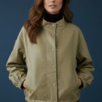 Veste Simili Cuir Col Entonnoir