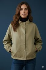 Veste Simili Cuir Col Entonnoir