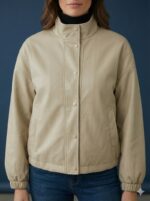 Veste Simili Cuir Col Entonnoir – Image 4