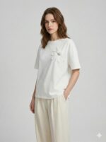 T-Shirt Oversize Fleur En Relief – Image 2