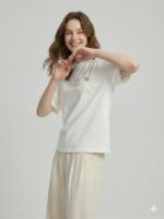 T-Shirt Oversize Fleur En Relief