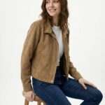 Veste Esprit Suédé À Col Montant