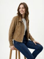 Veste Esprit Suédé À Col Montant