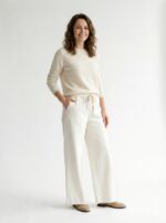Pantalon Large En Coton À Taille Élastiquée