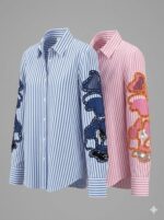 Chemise Rayée À Broderies Transparentes – Image 4