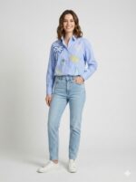 Chemise Rayée Broderies Soleil & Cœurs – Image 2