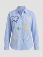 Chemise Rayée Broderies Soleil & Cœurs – Image 3