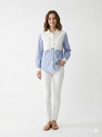 Chemise Trompe-L’Œil Rayée Bi-Matière Effet Superposé – Image 3