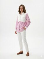 Chemise Trompe-L’Œil Rayée Bi-Matière Effet Superposé – Image 2