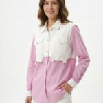 Chemise Trompe-L’Œil Rayée Bi-Matière Effet Superposé