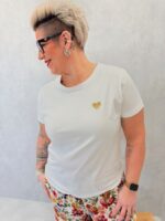 T-Shirt Coton À Cœur Brodé – Intemporel Chic Grande Taille – Image 6