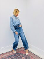 Chemise Denim Brodée À Col Montant Esprit Bohème Chic – Image 2