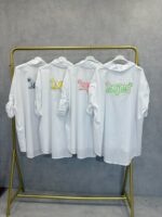 Chemise Oversize Grande Taille En Coton Blanc À Broderie “Amour” Dos – Image 7