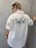 Chemise Oversize Grande Taille En Coton Blanc À Broderie “Amour” Dos – Image 4