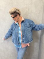 Veste En Jean Stretch Coupe Confort – Denim Bleu Délavé – Image 3