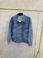 Veste En Jean Stretch Coupe Confort – Denim Bleu Délavé – Image 5