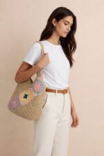 Sac Bohème Effet Paille En Crochet Multicolore