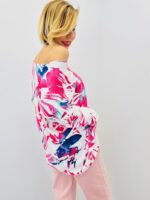 Pull Imprimé Floral Col V Esprit Artistique Chic – Image 2