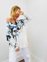 Pull Imprimé Abstrait Col V Esprit Graphique Élégant – Image 2