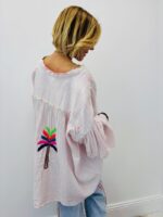 Chemise En Gaze De Coton Brodée Esprit Bohème Coloré – Image 2